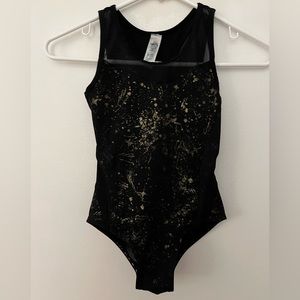 Ivivva, black and gold dance/gymnastics leotard. Rare, not made anymore.